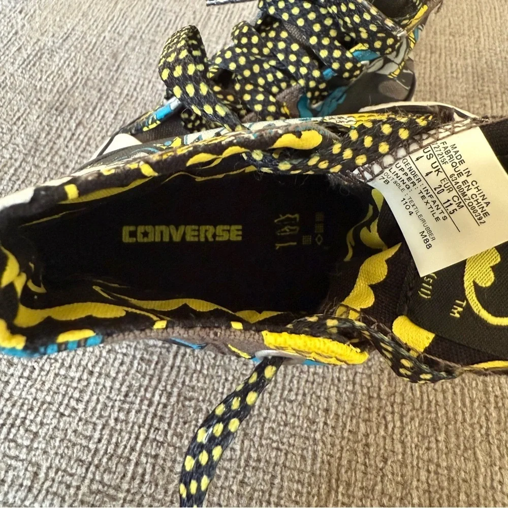 Converse Babies Batman Chuck Taylor All Star High Top Sneakers Black Yellow Sz 4
